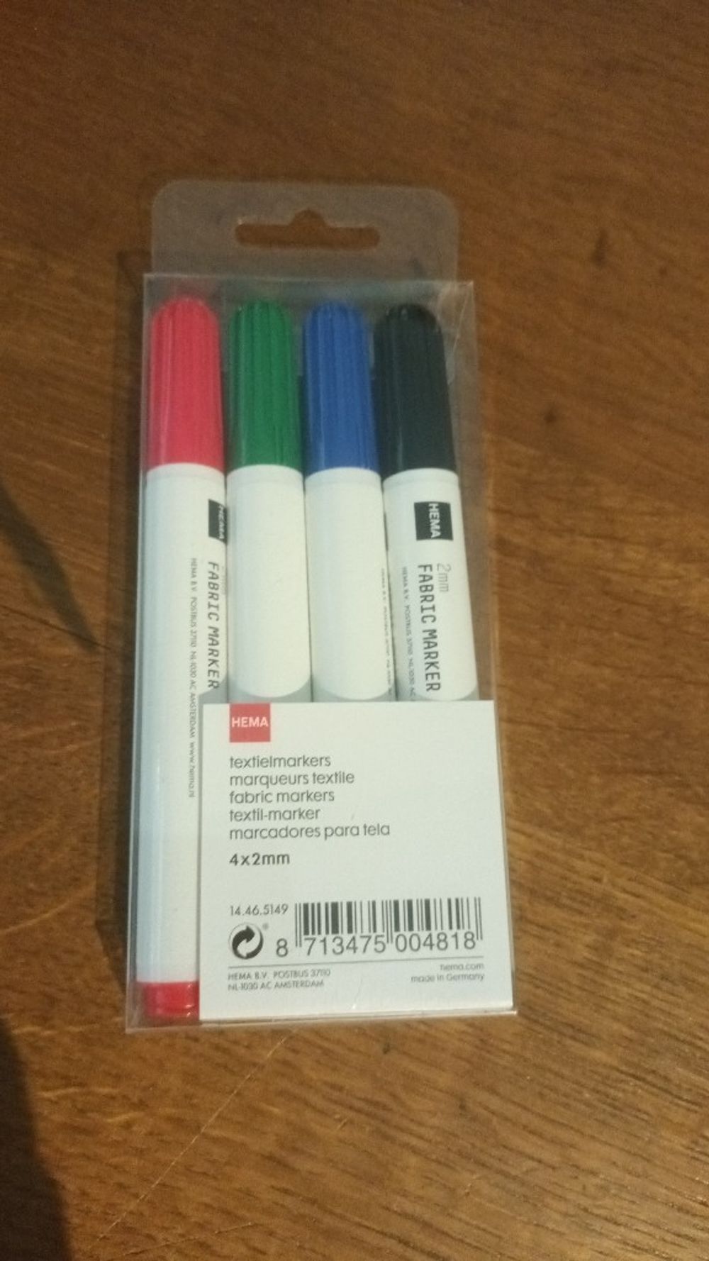 Lot de 4 marqueurs textile