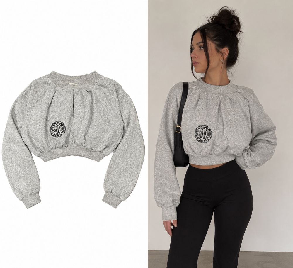 Sweat court gris taille M